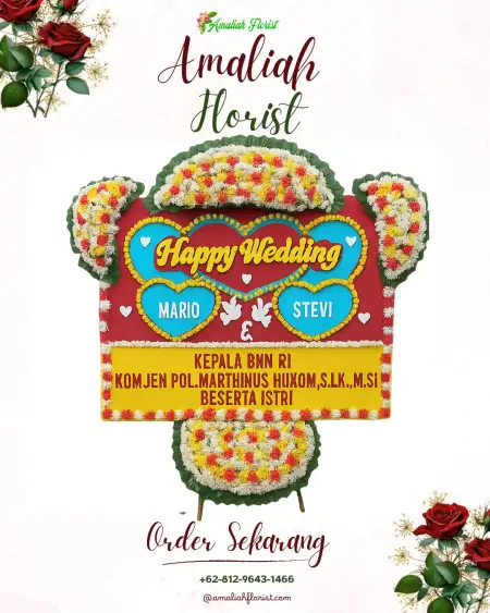 Papan Bunga Pernikahan Kalibunder